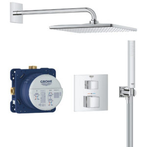 Grohe Precision Cube Perfect shower set met Vitalio Rain Mono 310 Cube Chroom