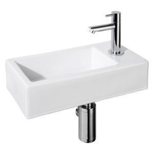 Fonteinset Differnz Helios 37.5x18.5x9.5 cm Keramiek Wit (inclusief kraan sifon en afvoer)