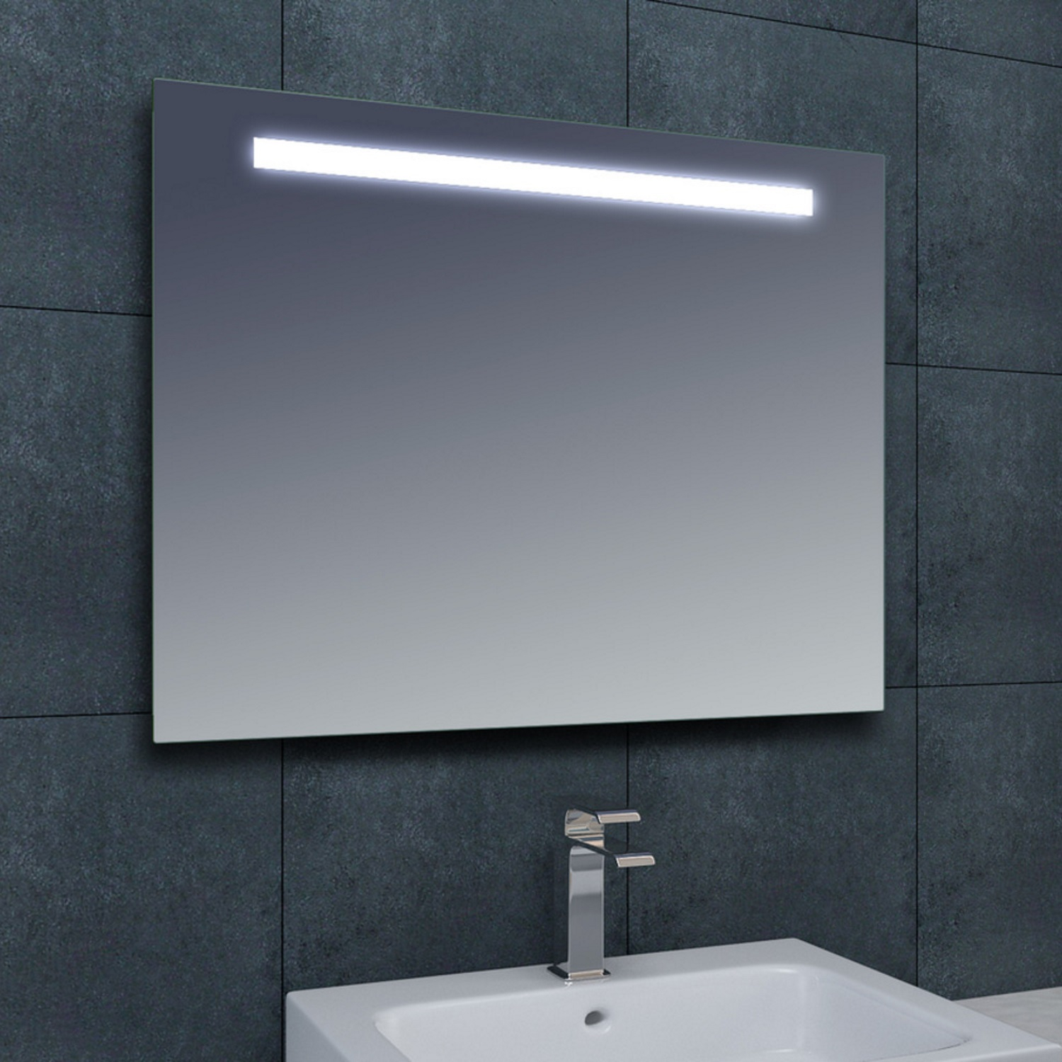 Spiegel Wiesbaden Tigris met LED verlichting en schakelaar 80x80x3cm