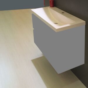 Wastafel Wiesbaden 100x36x11,5 cm Kunstmarmer Wit (met kraangat)