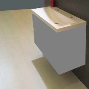 Wastafel Wiesbaden 100x36x11,5 cm Kunstmarmer Wit (met twee kraangaten)