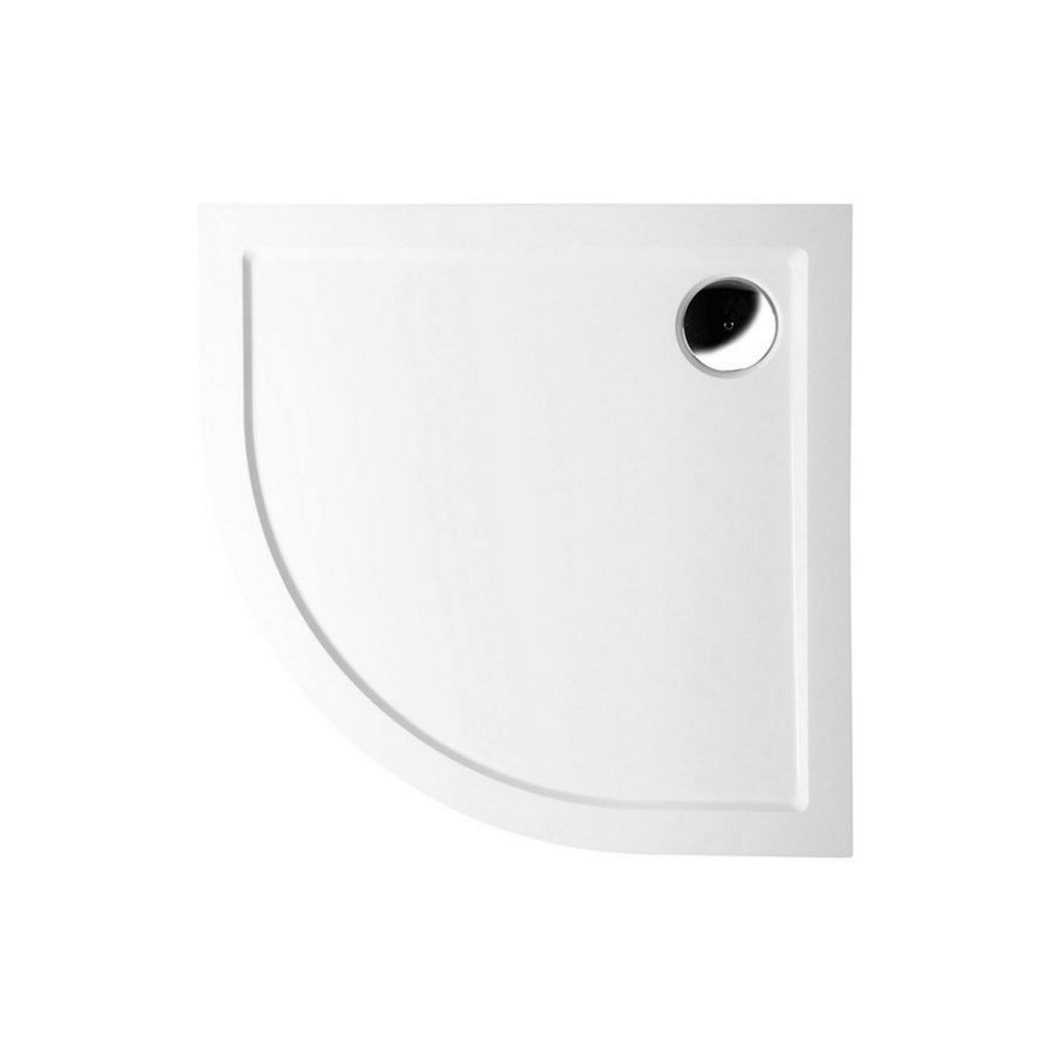 Douchebak Gegoten Marmer Sapho Sera 80x80x4 cm Kwartrond Wit
