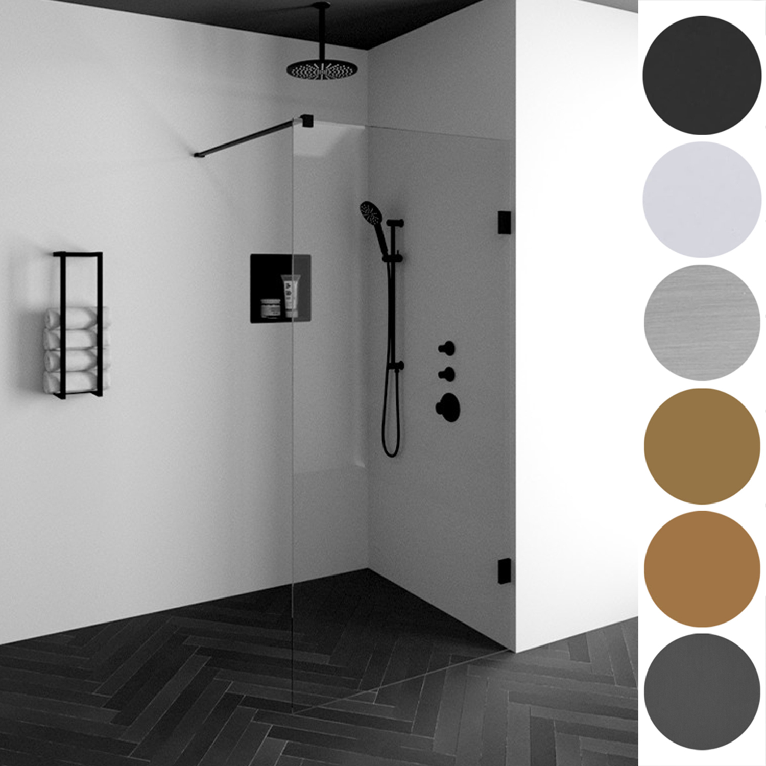 Inloopdouche Compleet Just Creating Profielloos 120 cm Gunmetal