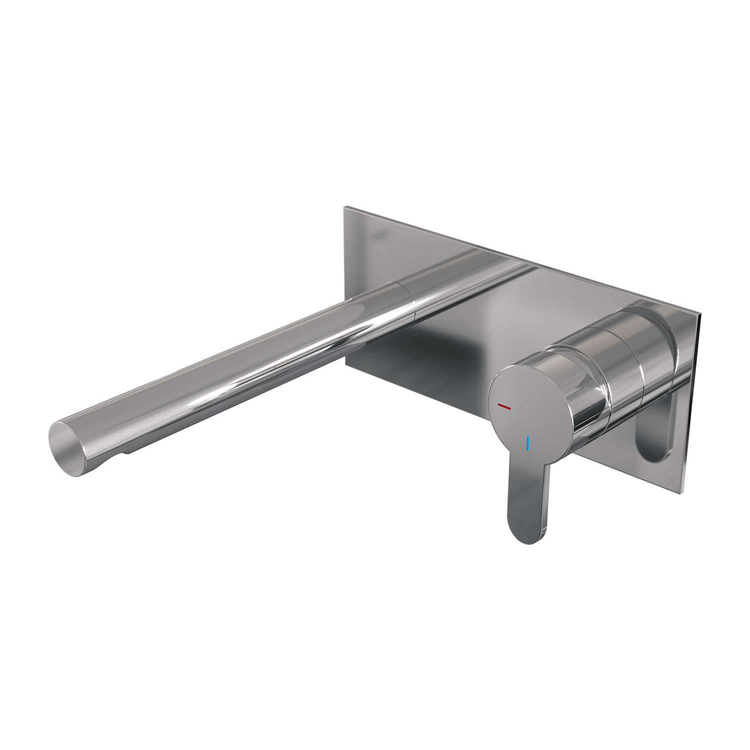 Inbouw Wastafelmengkraan Brauer Chrome Edition Coldstart Rechte Uitloop Korte Platte Hendel Rechts Chroom Met Afdekplaat