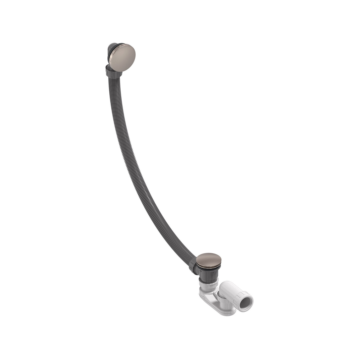 Badoverloopset MAY Incl. Sifon Geborsteld Nickel PVD