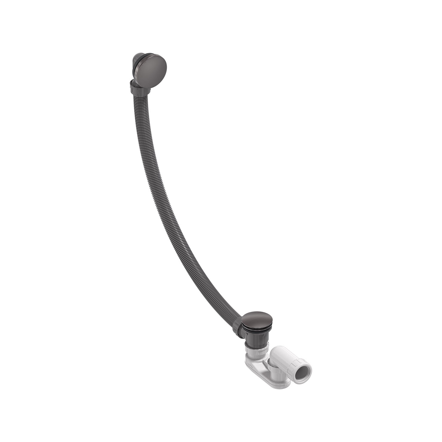 Badoverloopset MAY Incl. Sifon Geborsteld Carbon Black PVD