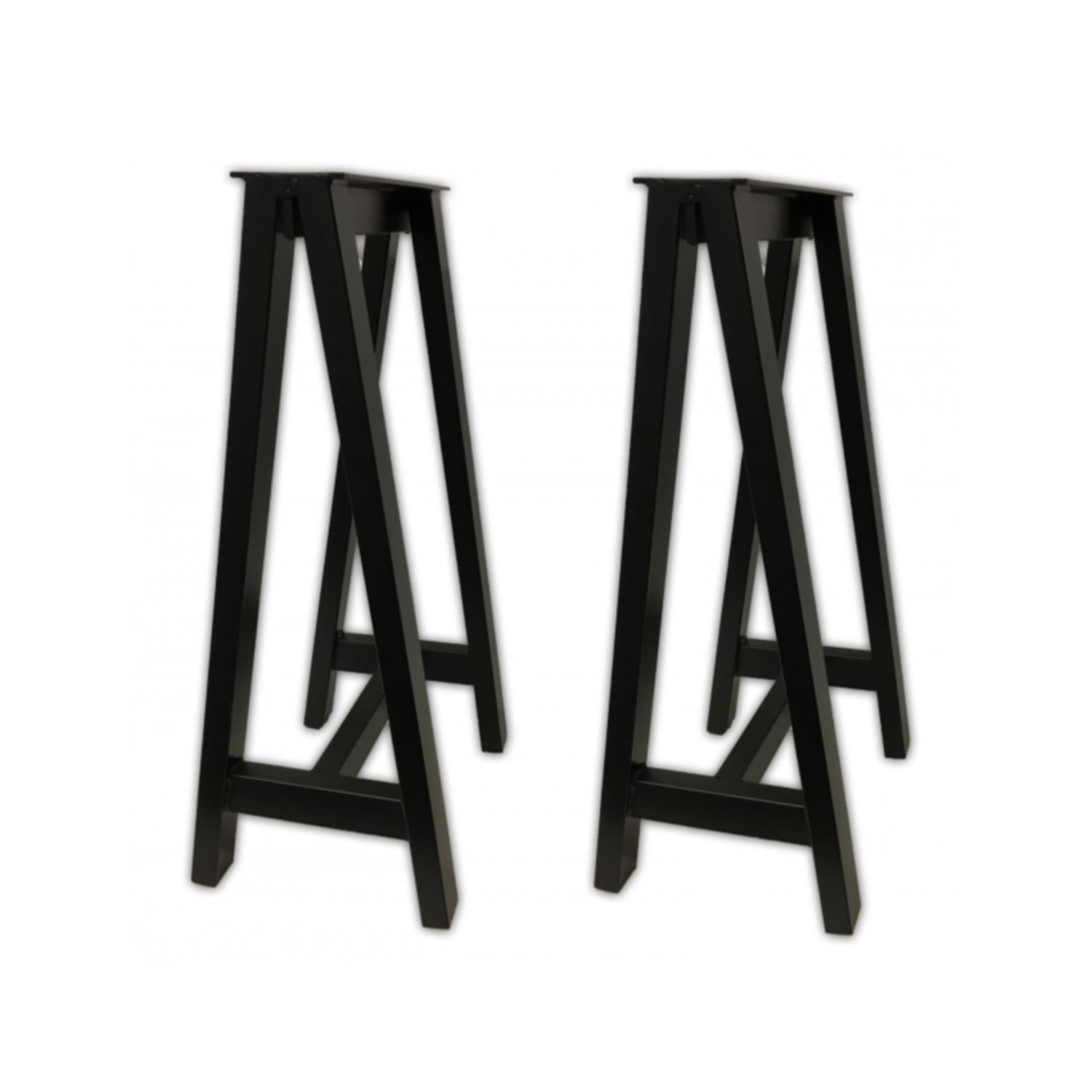 Vloerschagen Metaal 2 stuks 40x30x74 cm Zwart