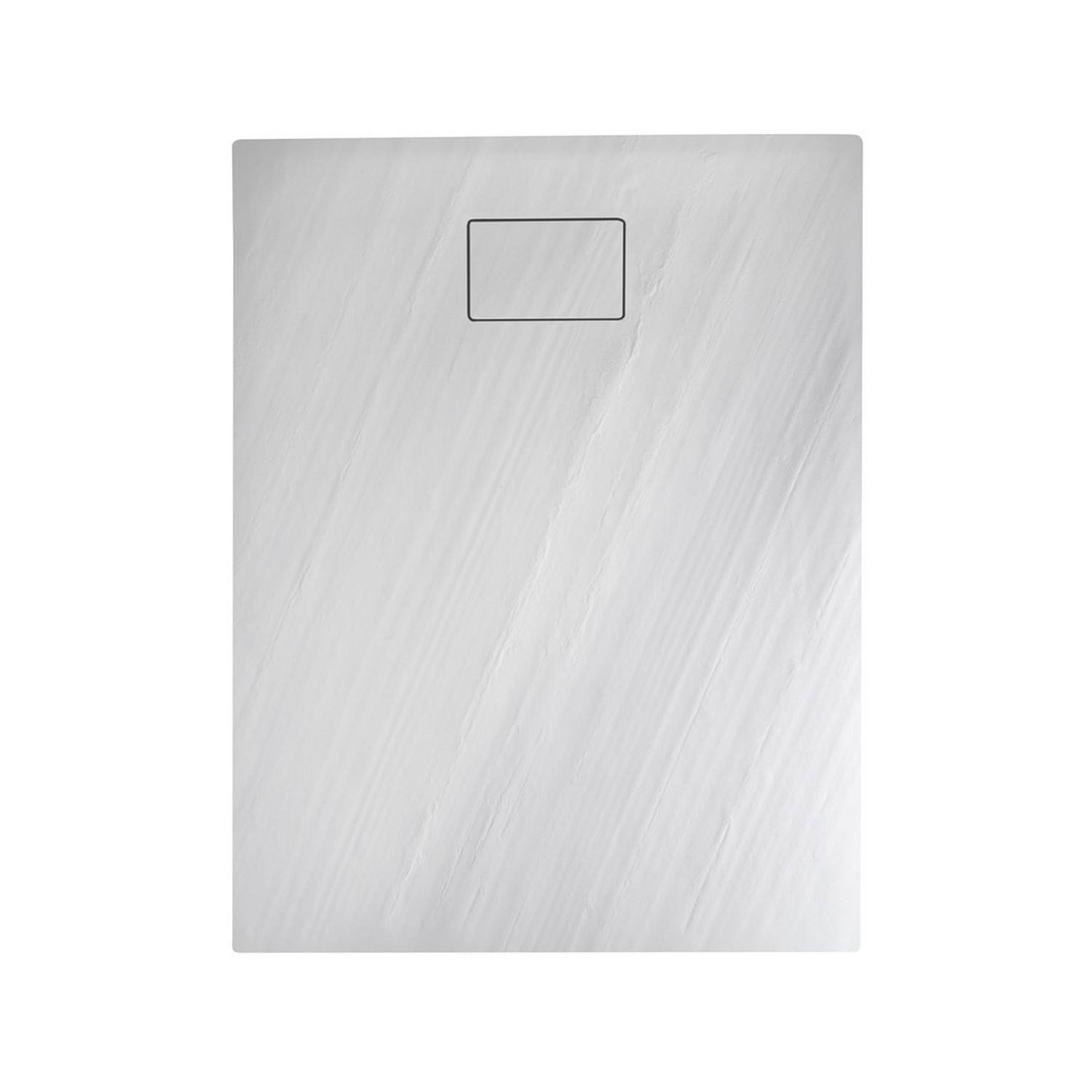 Douchebak Gegoten Marmer Sapho Acora 120x80x3.5 cm Rechthoek Steen Wit