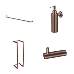 Accessoireset Qisani Flow Badkamer Geborsteld Copper