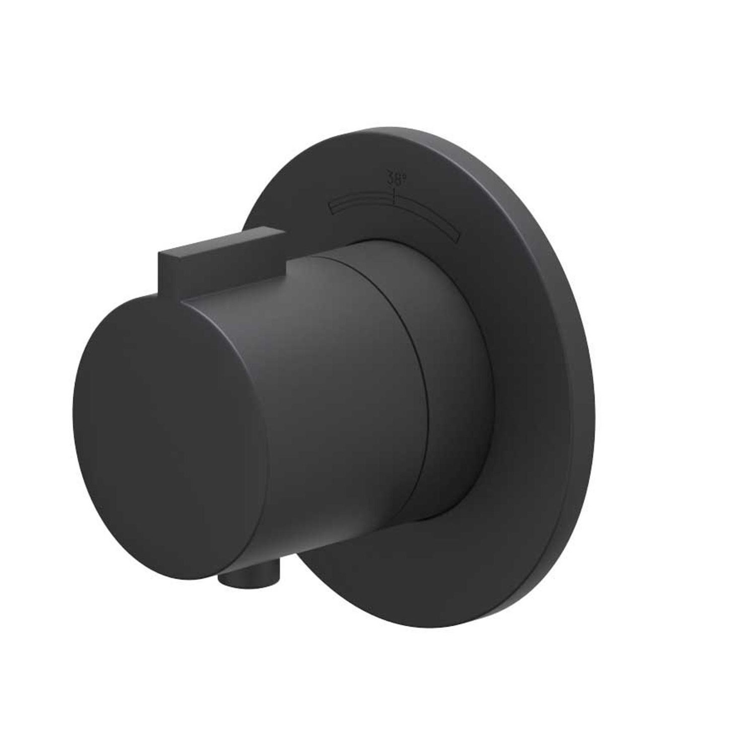 Afbouwdeel IVY Pact Inbouwthermostaat Symmetry Met Rond Rozet Mat Zwart PED