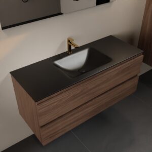 MONDIAZ AIVY 120cm badmeubel Mocha, wastafel Urban solid surface midden 1 kraangat (AI-351621URBAN-SI - AI-M120MOMI)