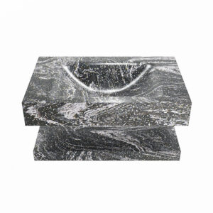 MONDIAZ ALAN-DLUX 70cm planchet Lava. Vrijhangende wastafel CLOUD midden 1 kraangat, kleur Lava.