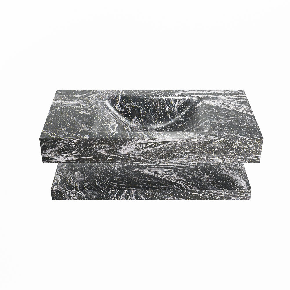 MONDIAZ ALAN-DLUX 90cm planchet Lava. Vrijhangende wastafel CLOUD midden zonder kraangat, kleur Lava.