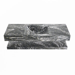 MONDIAZ ALAN-DLUX 120cm planchet Lava. Vrijhangende wastafel CLOUD midden zonder kraangat, kleur Lava.