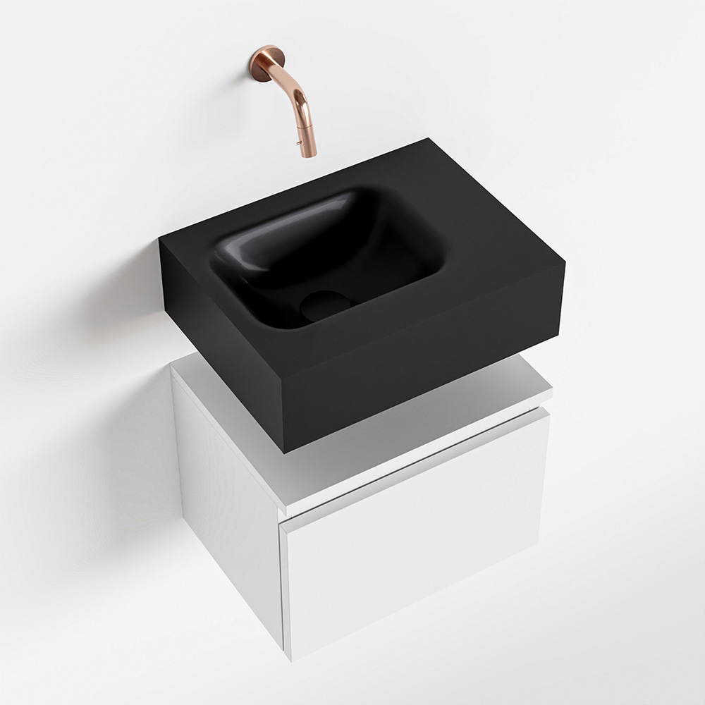 MONDIAZ ANDOR 40cm toiletmeubel talc. LEX 40cm wastafel urban rechts 1 kraangat