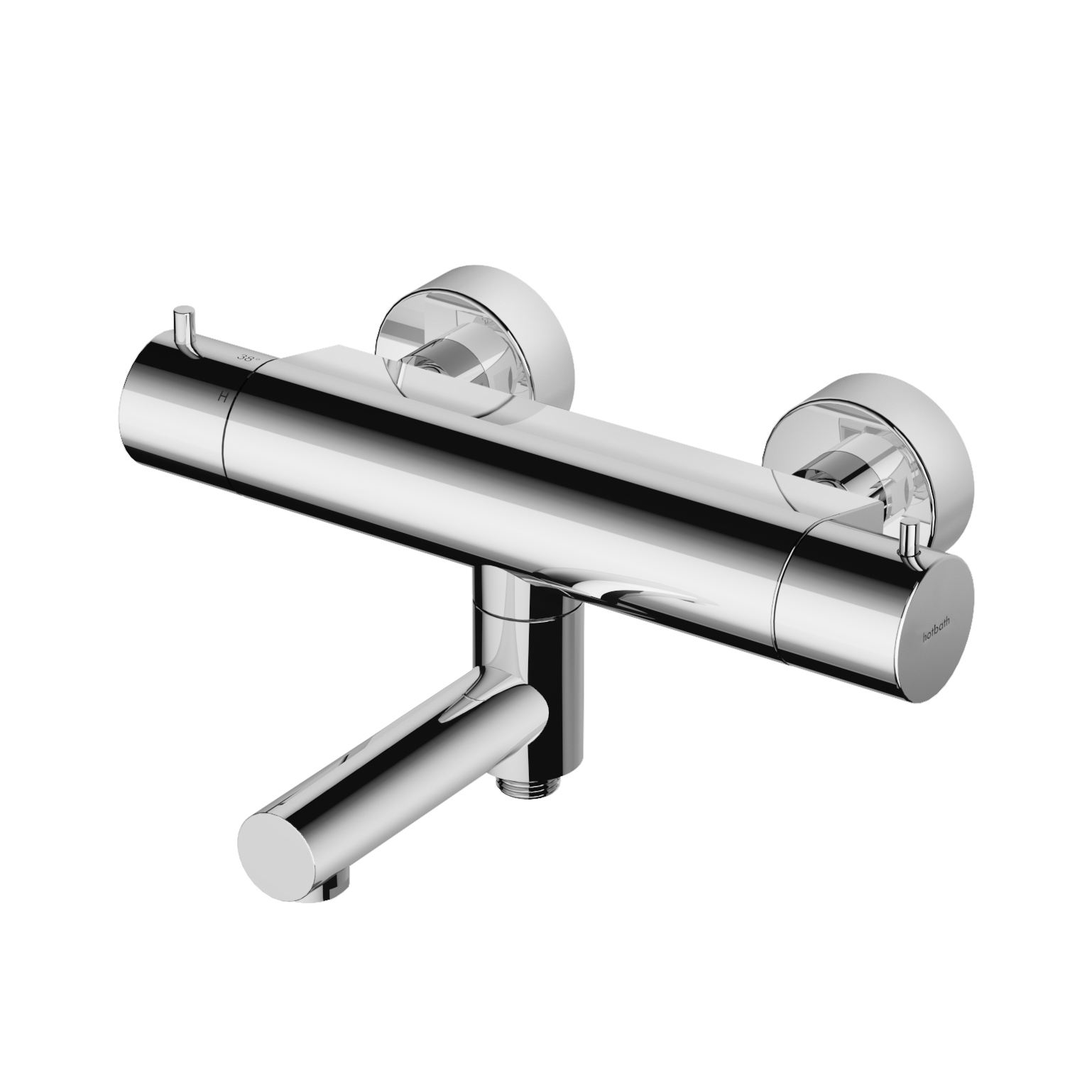 Badthermostaat Hotbath Cobber Opbouw Wegdraaibare Omstel 2-knop Chroom