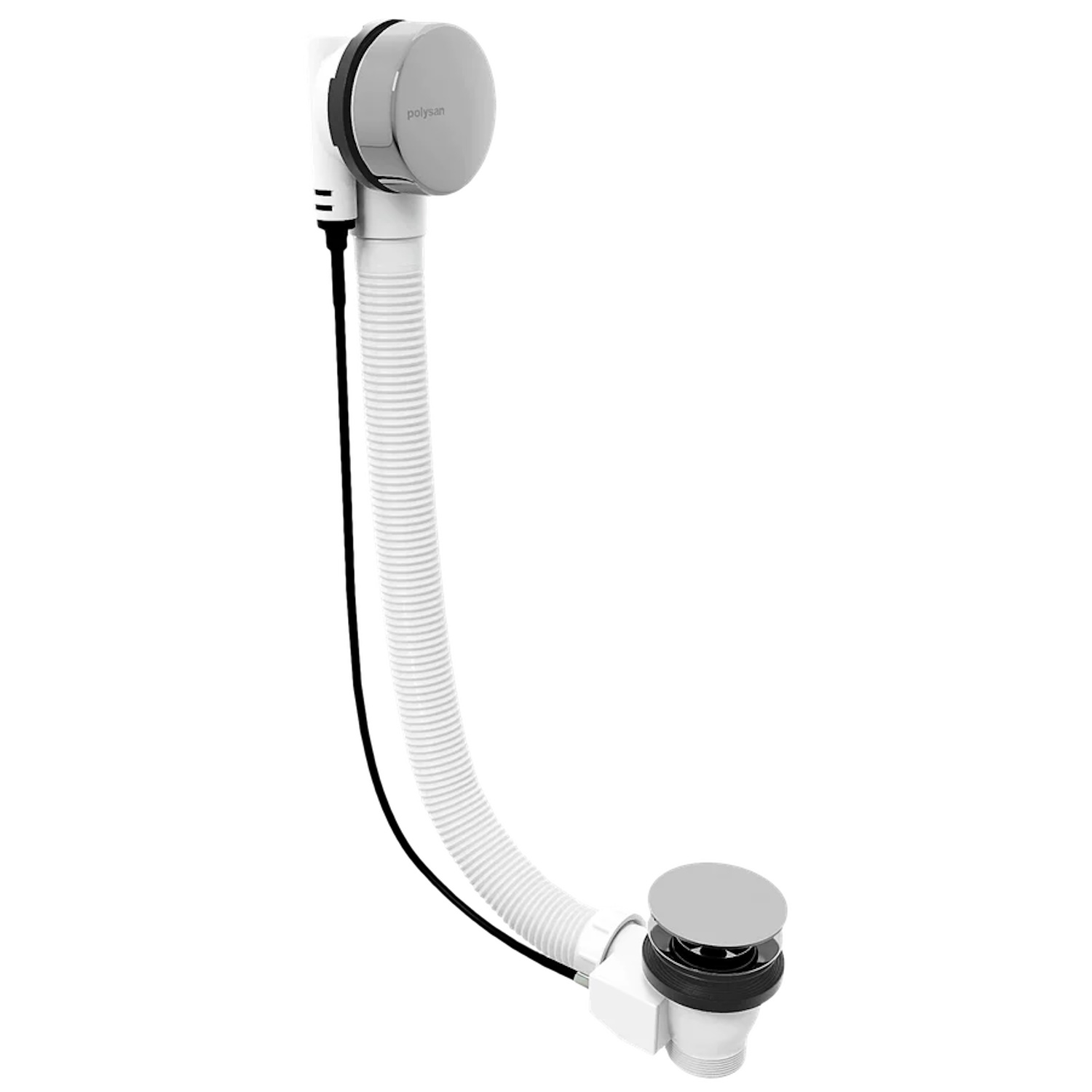 Badafvoercombinatie Polysan 80 cm Met waste 72 mm Chrome