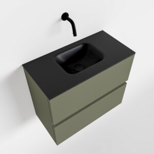 MONDIAZ ADA 60cm toiletmeubel army. LEX wastafel urban midden zonder kraangat