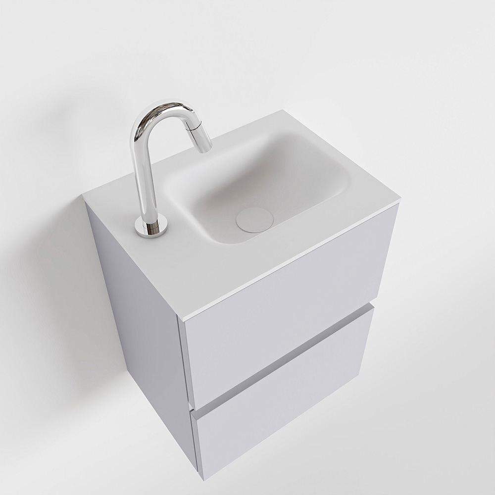 MONDIAZ ADA 40cm toiletmeubel cale. LEX wastafel talc links 1 kraangat