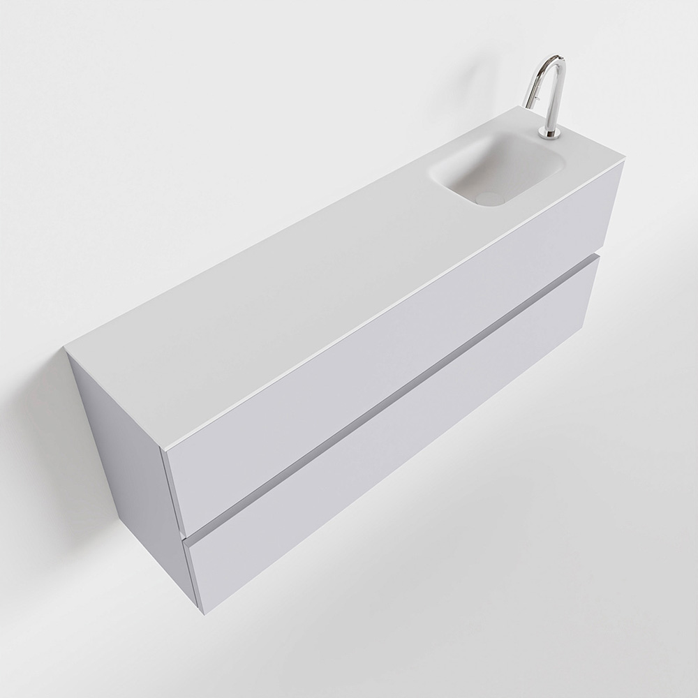 MONDIAZ ADA 120cm toiletmeubel cale. LEX wastafel talc rechts 1 kraangat