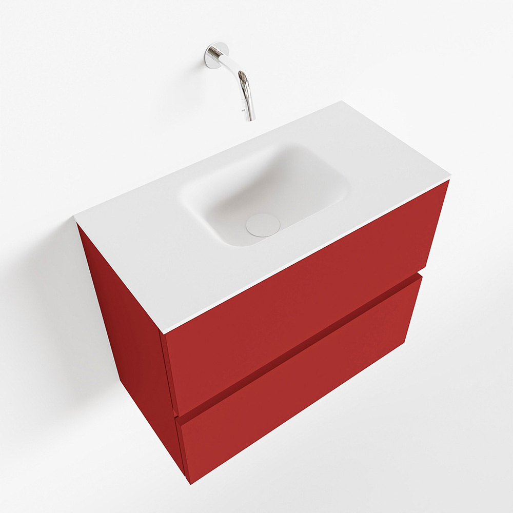 MONDIAZ ADA 60cm toiletmeubel fire. LEX wastafel talc midden zonder kraangat
