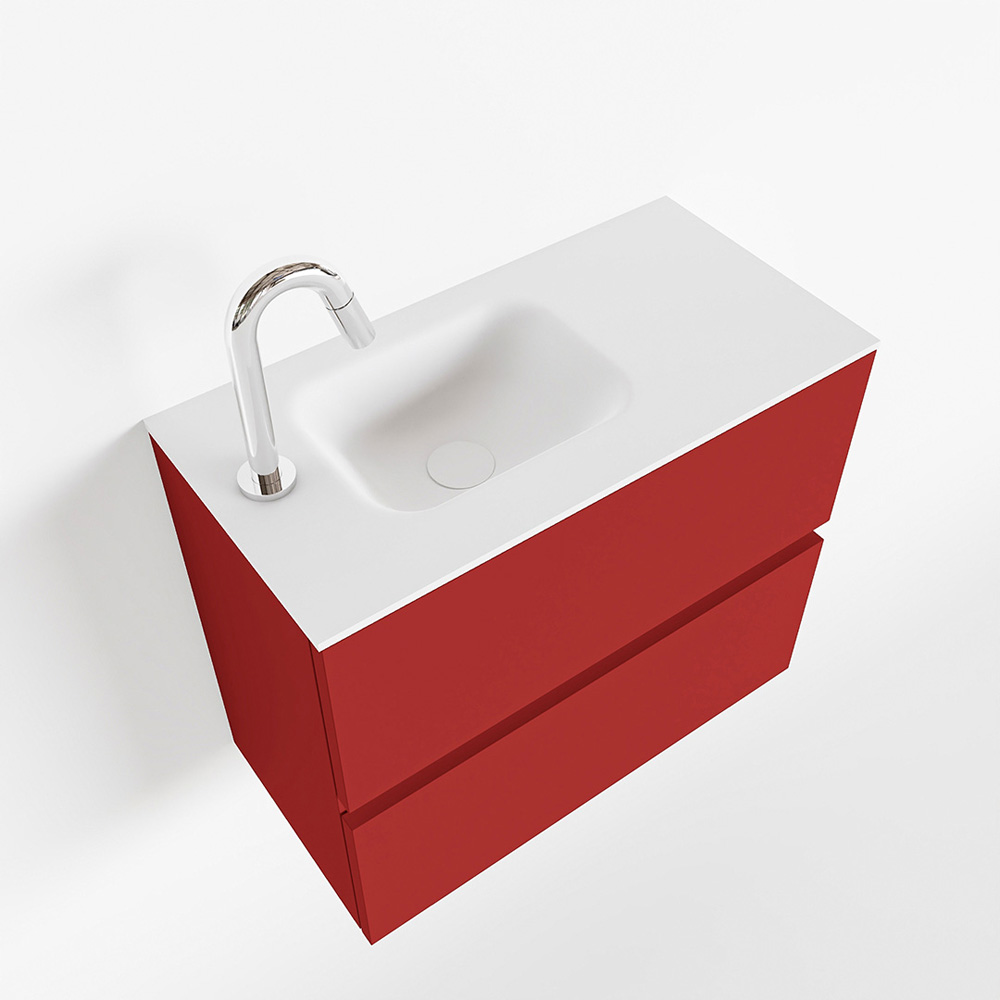 MONDIAZ ADA 60cm toiletmeubel fire. LEX wastafel talc links 1 kraangat