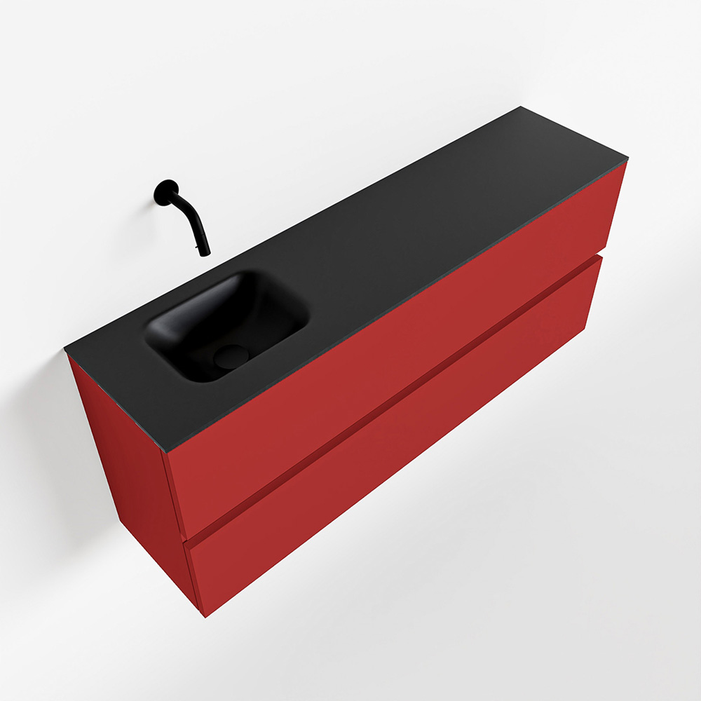 MONDIAZ ADA 120cm toiletmeubel fire. LEX wastafel urban links zonder kraangat
