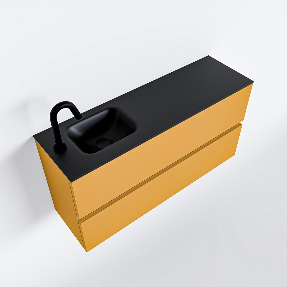 MONDIAZ ADA 100cm toiletmeubel ocher. LEX wastafel urban links 1 kraangat