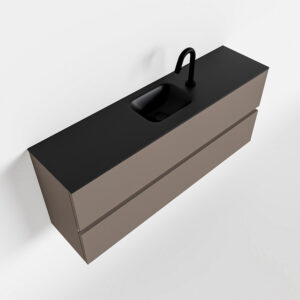 MONDIAZ ADA 120cm toiletmeubel smoke. LEX wastafel urban midden 1 kraangat