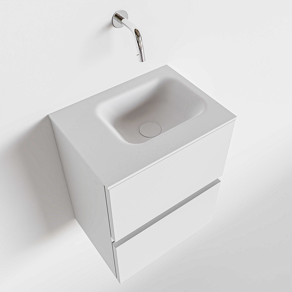 MONDIAZ ADA 40cm toiletmeubel talc. LEX wastafel talc links zonder kraangat