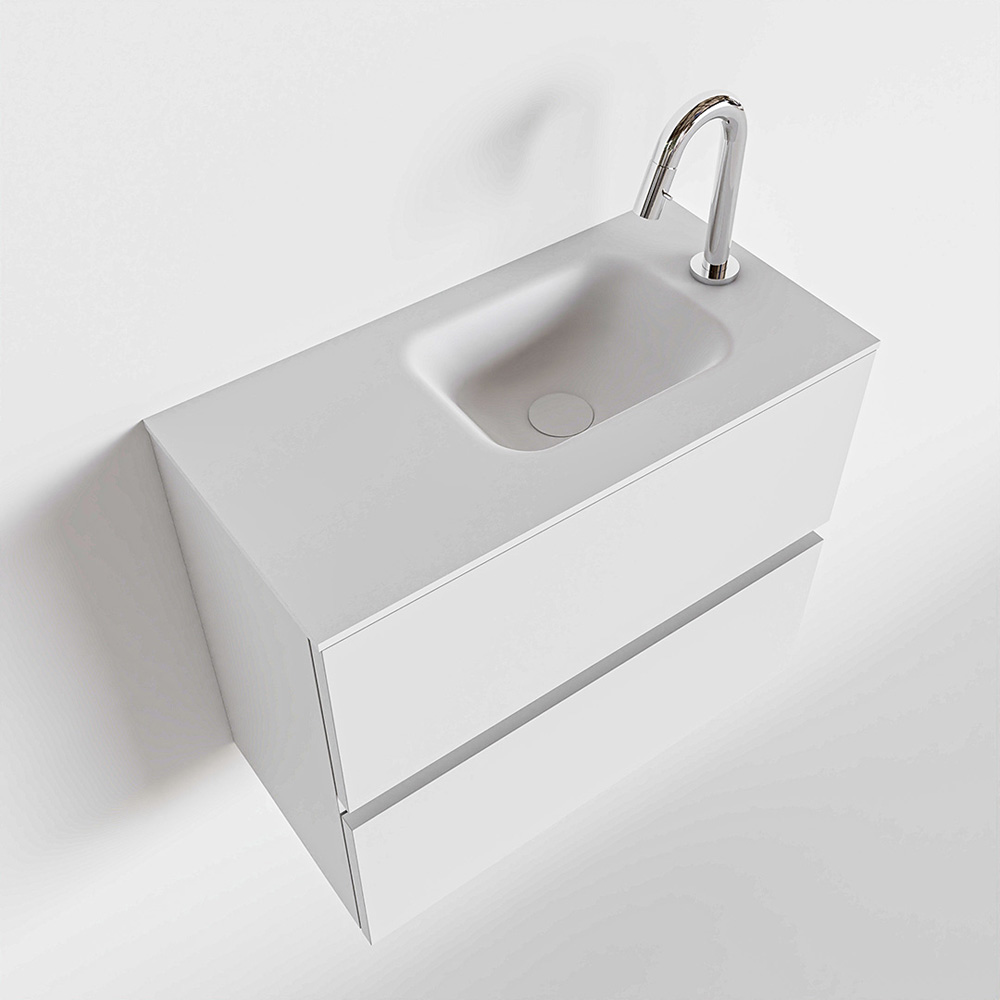 MONDIAZ ADA 60cm toiletmeubel talc. LEX wastafel talc rechts 1 kraangat