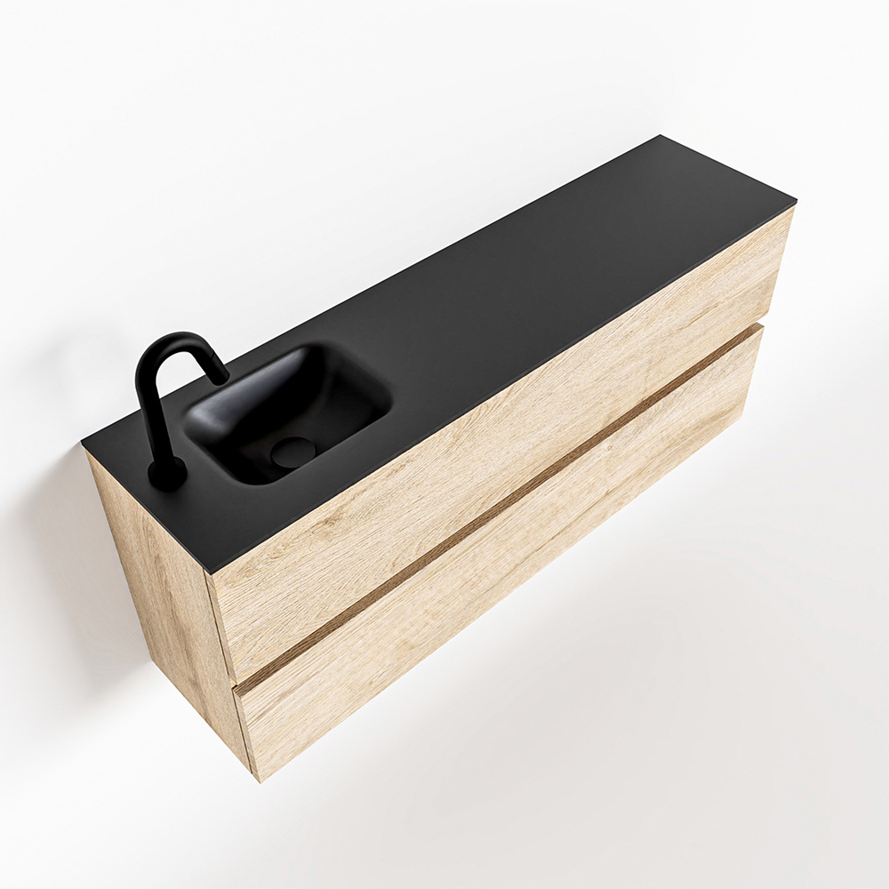 MONDIAZ ADA 120cm toiletmeubel washed oak. LEX wastafel urban links 1 kraangat