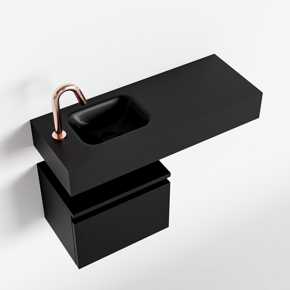 MONDIAZ ANDOR 40cm toiletmeubel urban. LEX 80cm wastafel urban links 1 kraangat