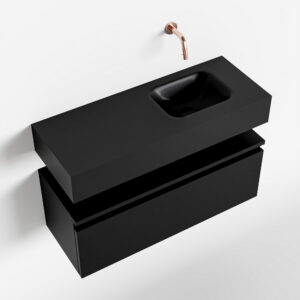 MONDIAZ ANDOR 80cm toiletmeubel urban. LEX 80cm wastafel urban rechts geen kraangat