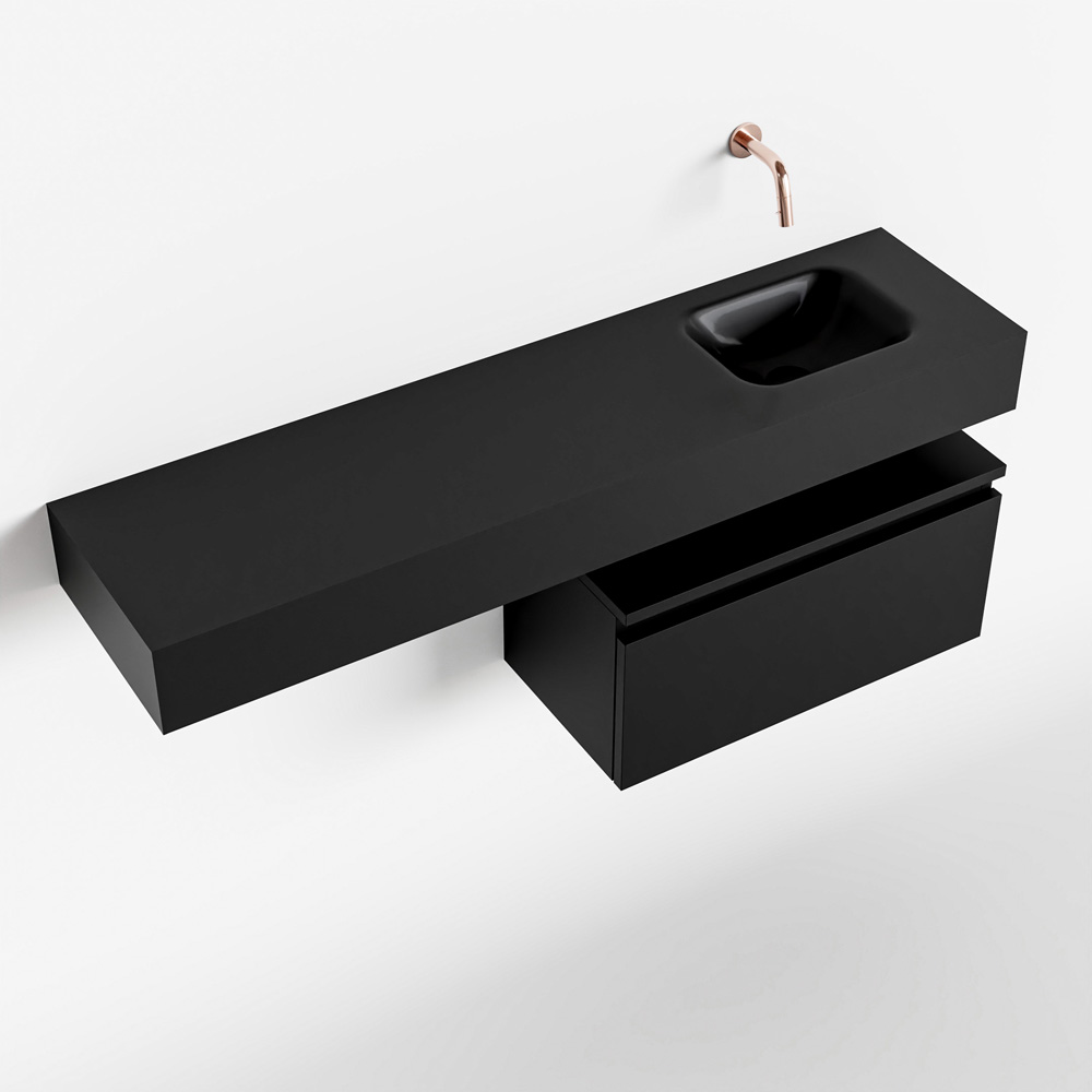 MONDIAZ ANDOR 60cm toiletmeubel urban. LEX 120cm wastafel urban rechts geen kraangat