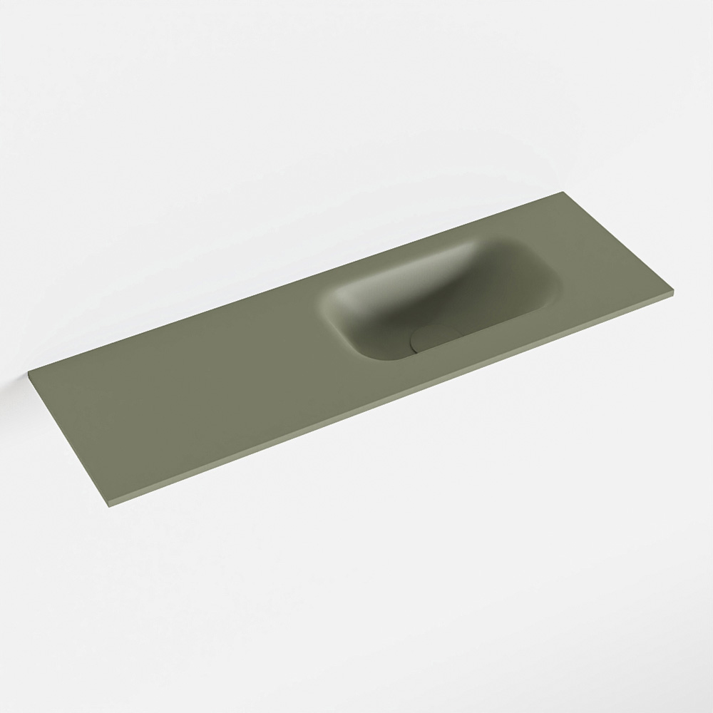 MONDIAZ EDEN Army solid surface inleg wastafel voor toiletmeubel 70cm. Positie wasbak rechts