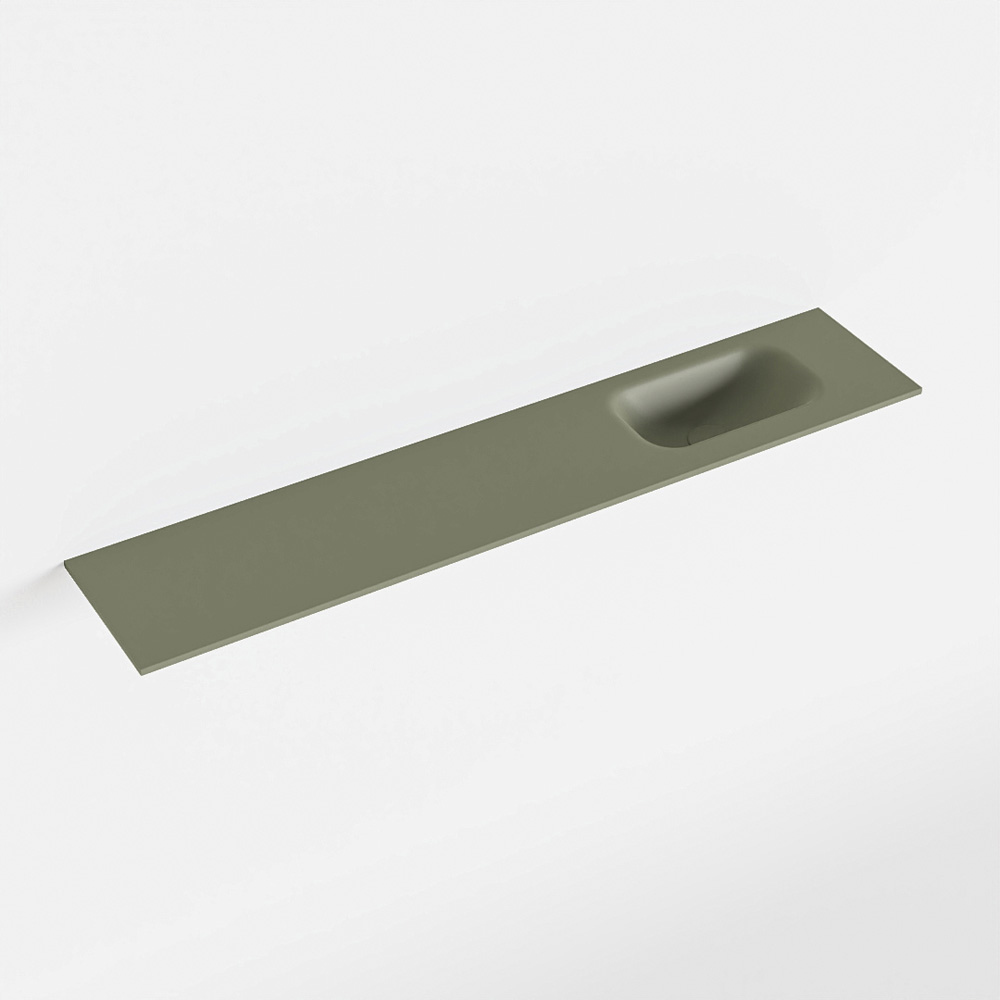MONDIAZ EDEN Army solid surface inleg wastafel voor toiletmeubel 110cm. Positie wasbak rechts