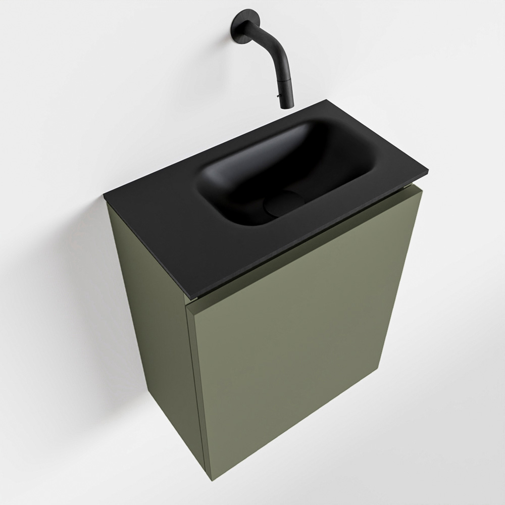MONDIAZ TURE 40cm toiletmeubel army. EDEN wastafel urban rechts geen kraangat