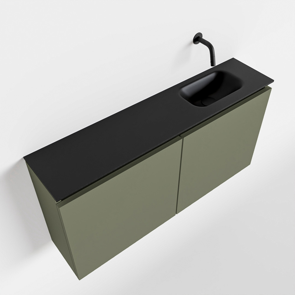 MONDIAZ TURE 100cm toiletmeubel army. EDEN wastafel urban rechts geen kraangat