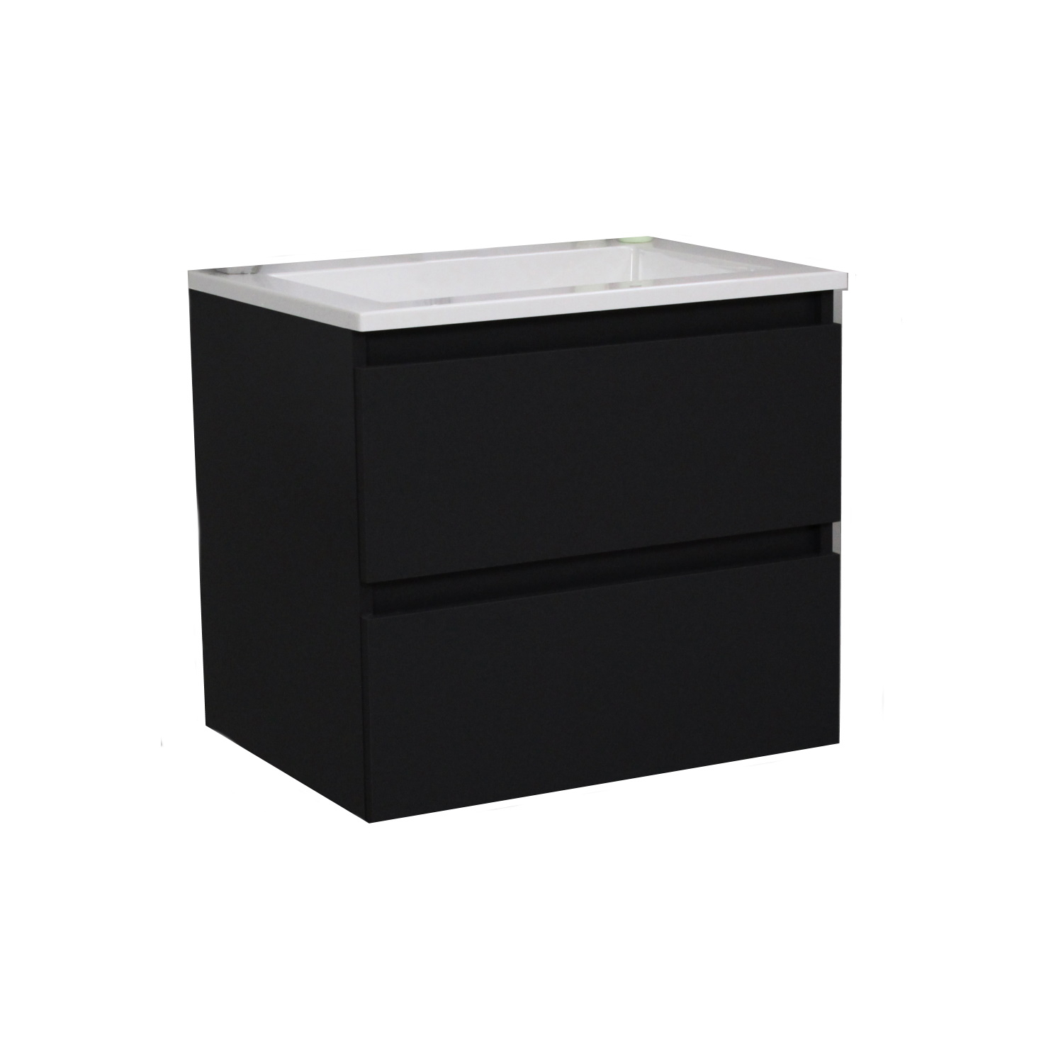 Badkamermeubel BWS Pepper Acryl Wastafel Zonder Kraangat 60x55x46 cm Mat Zwart