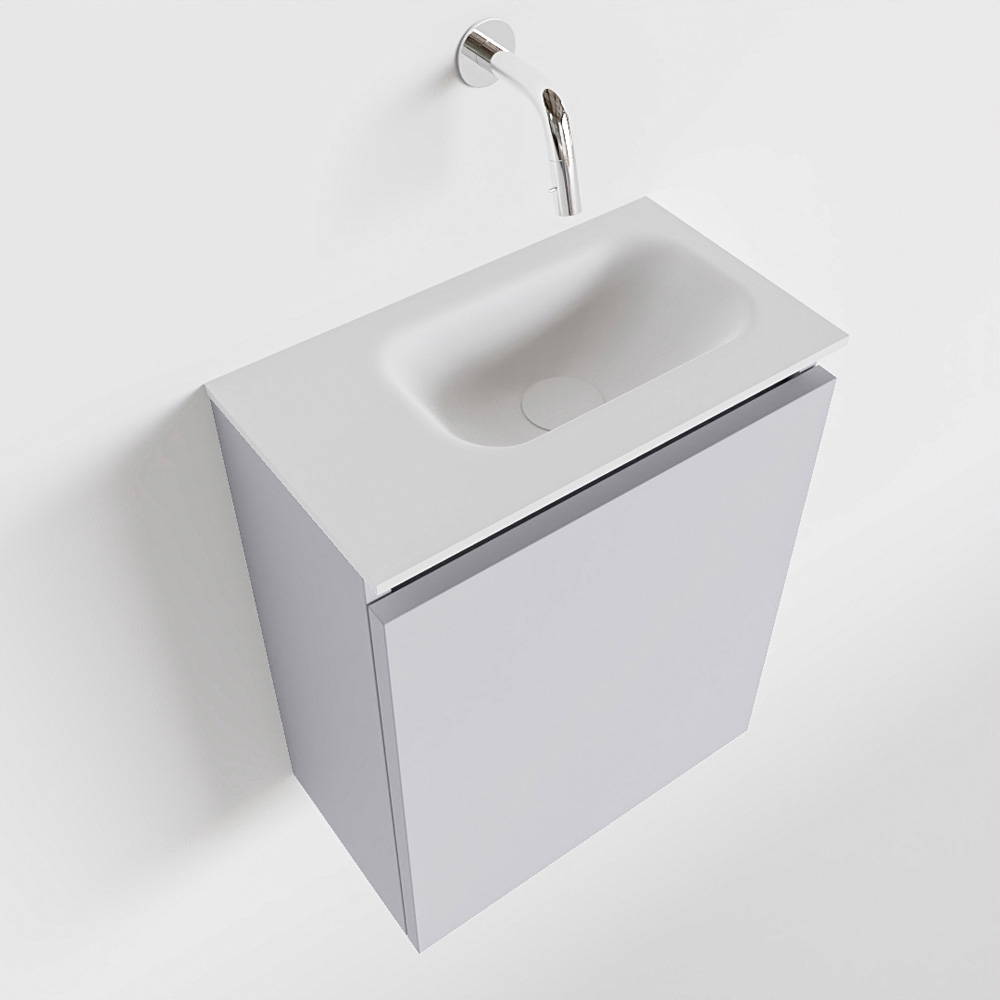 MONDIAZ TURE 40cm toiletmeubel cale. EDEN wastafel talc rechts geen kraangat