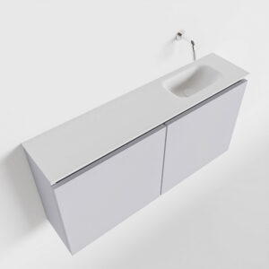 MONDIAZ TURE 100cm toiletmeubel cale. EDEN wastafel talc rechts geen kraangat