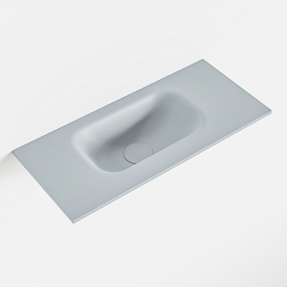MONDIAZ EDEN Clay solid surface inleg wastafel voor toiletmeubel 50cm. Positie wasbak links