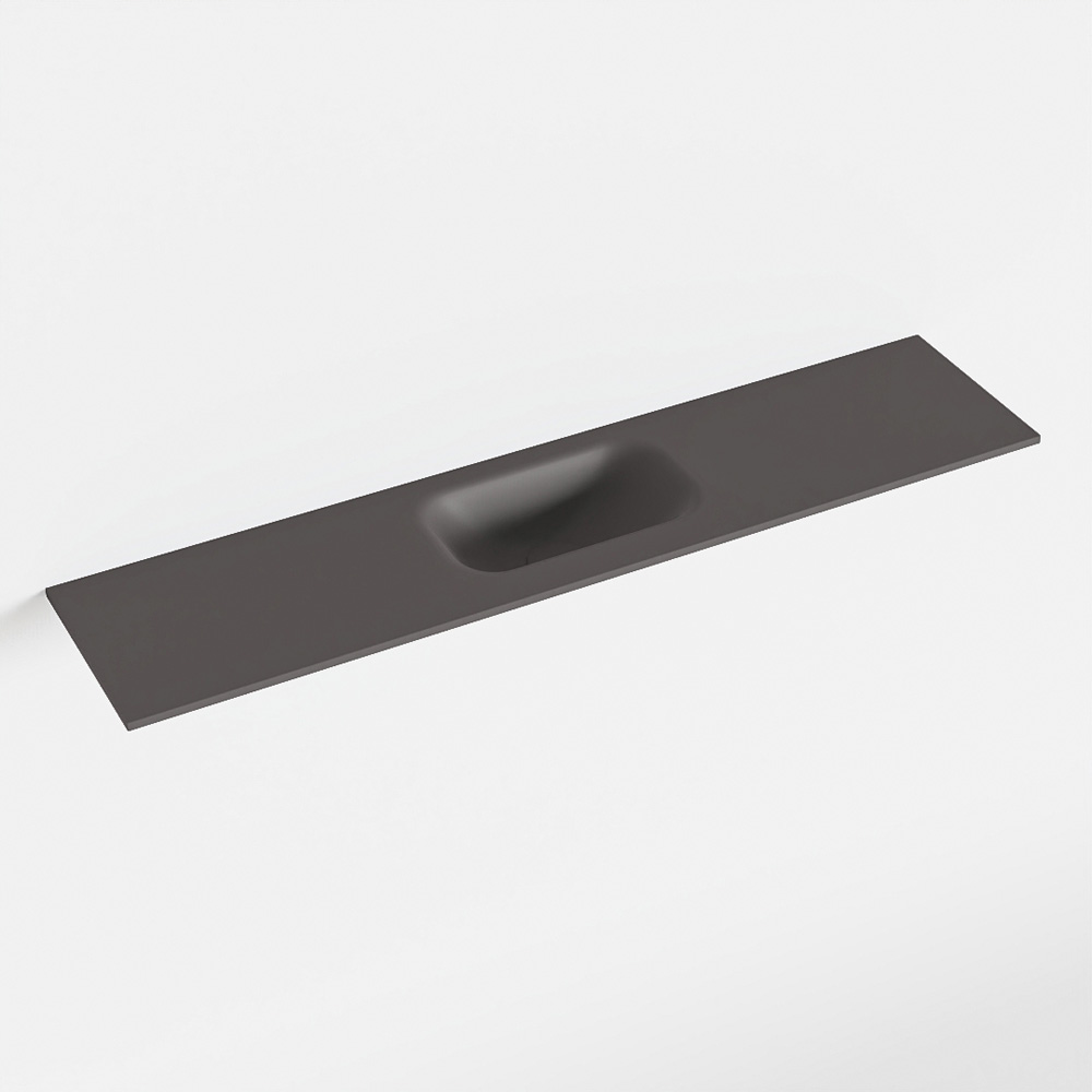 MONDIAZ EDEN Dark_grey solid surface inleg wastafel voor toiletmeubel 100cm. Positie wasbak midden