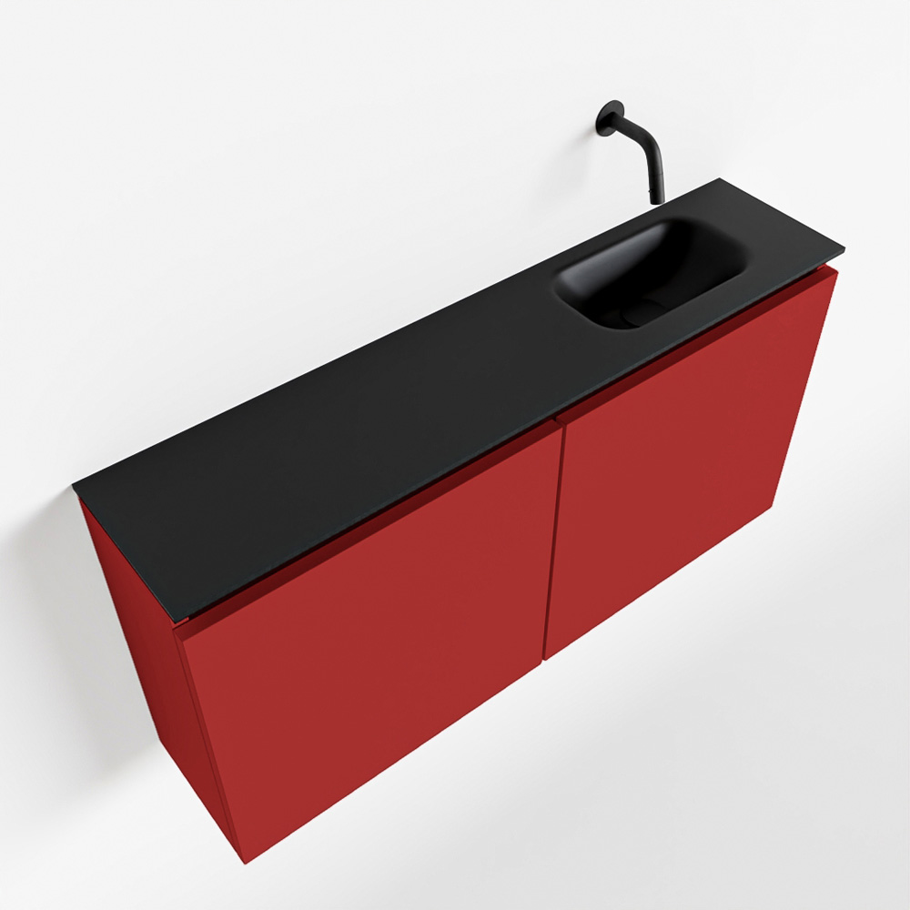 MONDIAZ TURE 100cm toiletmeubel fire. EDEN wastafel urban rechts geen kraangat