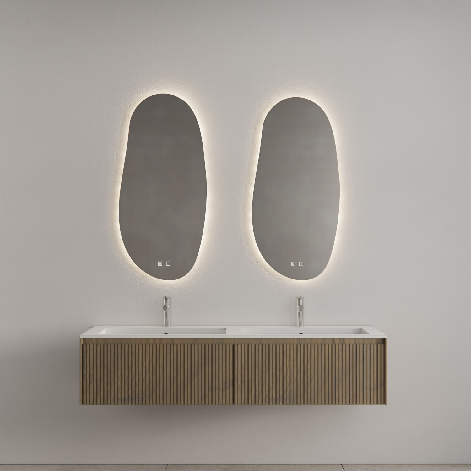 Badkamermeubel Gliss Design Timotheus 200 cm Ash Grey (Keuze Wastafel)