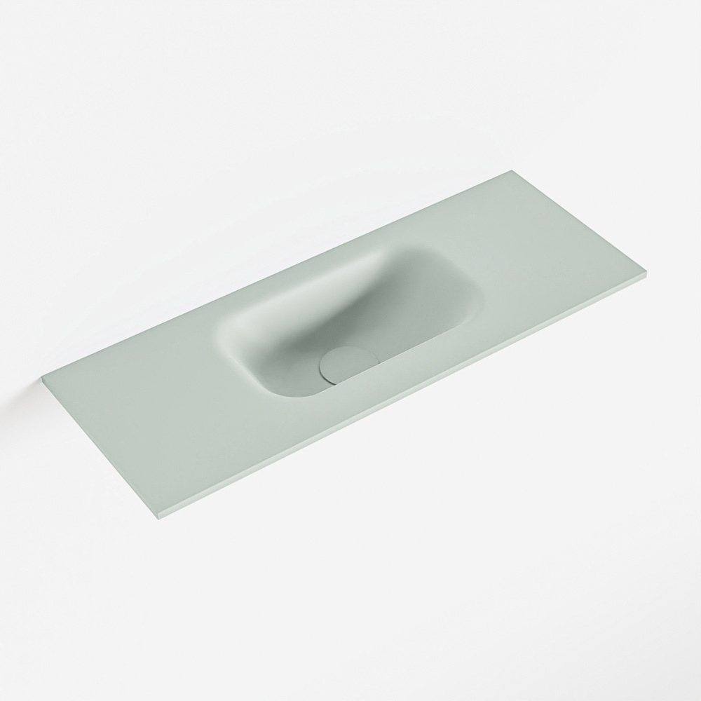 MONDIAZ EDEN Greey solid surface inleg wastafel voor toiletmeubel 60cm. Positie wasbak midden