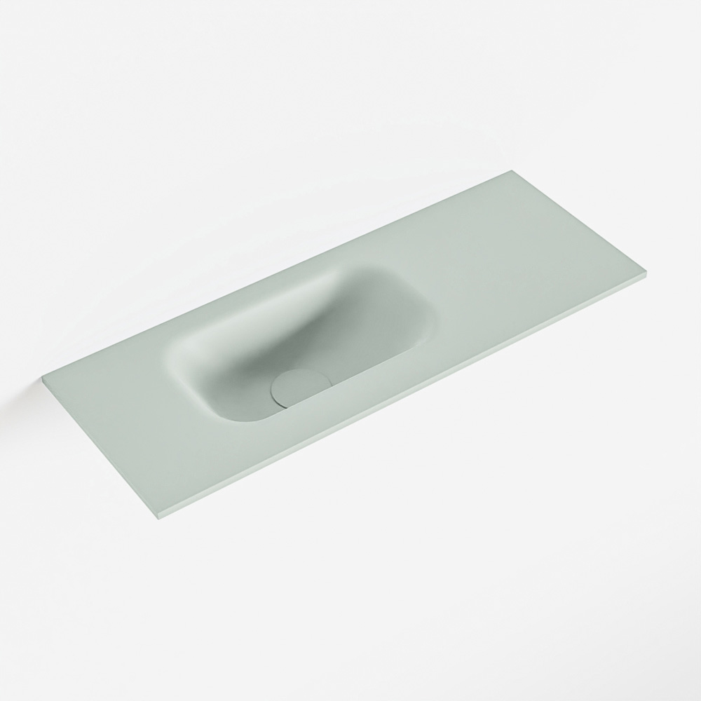 MONDIAZ EDEN Greey solid surface inleg wastafel voor toiletmeubel 60cm. Positie wasbak links