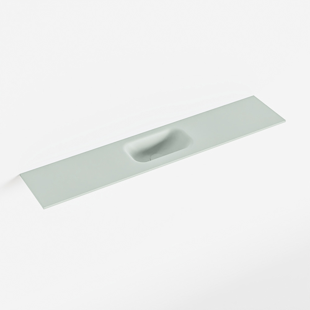 MONDIAZ EDEN Greey solid surface inleg wastafel voor toiletmeubel 110cm. Positie wasbak midden