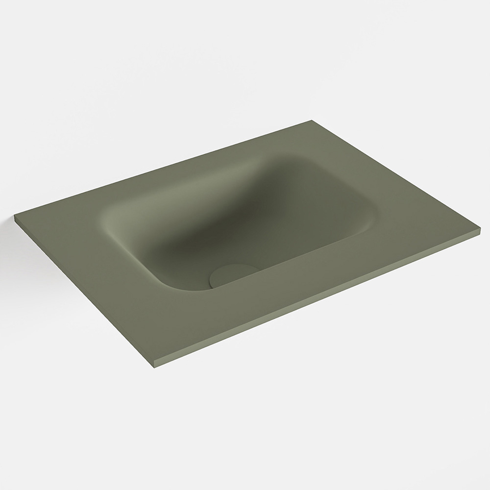 MONDIAZ LEX Army solid surface inleg wastafel voor toiletmeubel 40cm. Positie wasbak midden